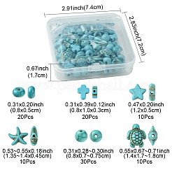 Синтетические бирюзовые бусы G-FS0005-82