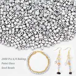 2000 шт. 6/0 стеклянных бусины с эффектом запекания SEED-NB0001-80