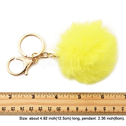 Брелок с помпоном из искусственного меха кролика KEYC-FS00031-06