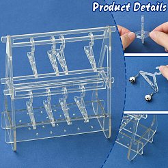 2-слойная акриловая стойка для хранения сережек в стиле вешалки&nbsp;ST-CJ0034-01C
