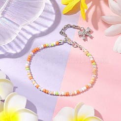 Женские браслеты из ракушек с жемчугом и стеклянными бусинами BJEW-JB10414