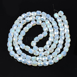 Стеклянные бусины с гальваническим покрытием  EGLA-N002-13-A14