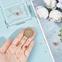 6 шт. латунные подвески с микропаве из шоколадного кубического циркония KK-CN0002-51