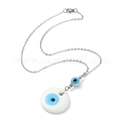 Collier pendentif mauvais œil au chalumeau&nbsp;NJEW-JN04614-02