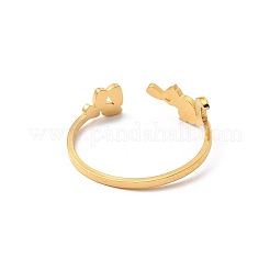 304ステンレススチールオープンカフリング  リス  内径：19mm&nbsp;RJEW-Q808-02D-G