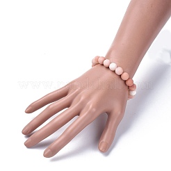 Cuentas de jade naturales brazalete tramo&nbsp;BJEW-JB04173-18