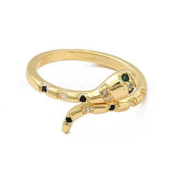 Открытое кольцо-манжета в виде змеи с кубическим цирконием RJEW-C048-01G