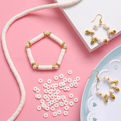 2 нить плоских круглых бусин из полимерной глины ручной работы CLAY-SC0001-54B