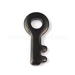 キー304ステンレススチールチャームイオンプレーティング（IP）  電気泳動黒  10x4.8x1mm  穴：2mm&nbsp;X-STAS-H310-05