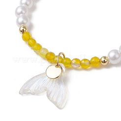 Браслеты из бисера с имитацией жемчуга из натурального агата и АБС-пластика BJEW-JB11667