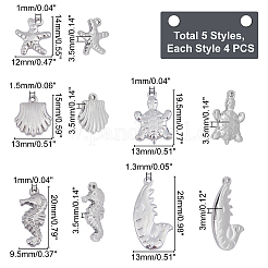 20 шт. 5 стиля подвесок из нержавеющей стали 201 и 304&nbsp;STAS-UN0029-47