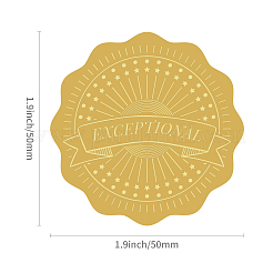 Самоклеящиеся наклейки с тиснением золотой фольгой DIY-WH0211-030