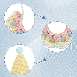 Комплекты из хлопкового ошейника для кошек и шапочки для питомцев&nbsp;AJEW-WH20006-344B