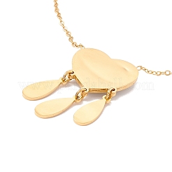 Ионное покрытие(ip) 304 нержавеющая сталь сердце с подвеской в виде капли ожерелье NJEW-P262-06G