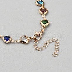 Браслеты-цепочки из сплава со стразами для женщин&nbsp;BJEW-WH0041-32