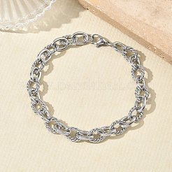 Halskette und Armband-Set aus gedrehter Gliederkette aus Edelstahl 304&nbsp;SJEW-D091-01P
