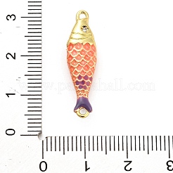 Ciondoli a forma di pesce in ottone smaltato&nbsp;KK-H527-11G-05