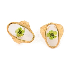 Овальные открытые манжеты из нержавеющей стали 304 с ионным покрытием (IP) для женщин RJEW-Z052-03G