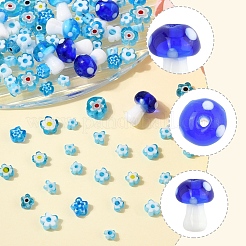 156шт 9 стиля стеклянные бусины миллефиори ручной работы LAMP-FS0001-33