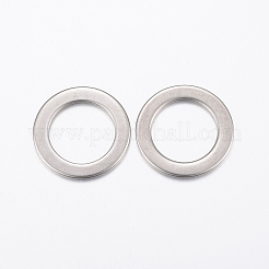 変色しにくい304ステンレススチール製リンクリング  フラットラウンド  ステンレス鋼色  21x1.2mm  内径約14mm&nbsp;STAS-L200-20P