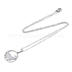 Colliers pendentifs en acier inoxydable 201 anti-ternissement&nbsp;NJEW-S105-JN666-45-1