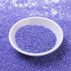 MIYUKIラウンドロカイユビーズ  日本製シードビーズ  11/0  （rr649)染めの紫の銀色のアラバスター  2x1.3mm  穴：0.8mm  約50000個/ポンド&nbsp;SEED-G007-RR0649