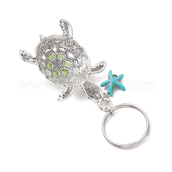 Брелки из сплава и акрила с черепаховой отделкой&nbsp;KEYC-JKC01452