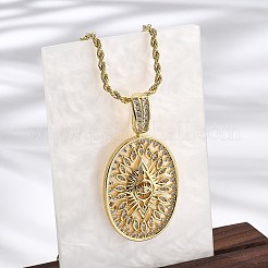 Латунные ожерелья с кубическим цирконием для женщин NJEW-U034-02A-G