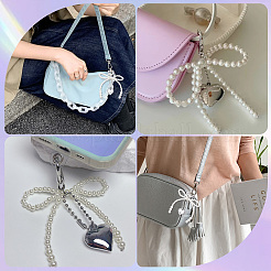 2 pièce 2 styles de pendentifs décoratifs en perles d'imitation acrylique en forme de cœur et de nœud papillon&nbsp;HJEW-BBC0001-04