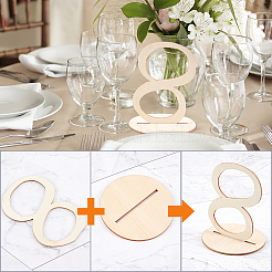 Ensemble de supports de numéro de table en bois&nbsp;DJEW-WH0033-63