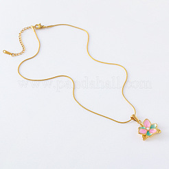 3 шт. винтажные ожерелья из нержавеющей стали с кулоном в виде розового цветка для женщин LD7862