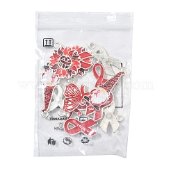 14 шт. 6 стиля «нет наркотикам» красная лента для осведомленности тематические эмалевые подвески из сплава&nbsp;ENAM-FS0003-47