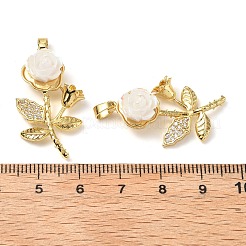 Латунный микропаве прозрачный кубический цирконий с подвесками из смолы&nbsp;KK-G533-01G-02