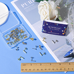 40 шт. 2 цвета 201 нержавеющая сталь овальная фурнитура для сережек-гвоздиков&nbsp;STAS-SC0005-34