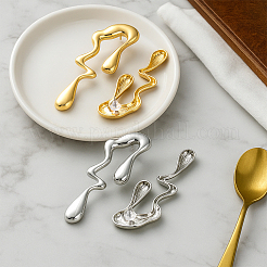 2 пара сережек-гвоздиков из двухцветного сплава для женщин&nbsp;EJEW-GO0002-11