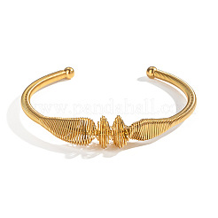 Brazaletes de acero inoxidable 304 con espiral y diseño abierto para mujer.&nbsp;MC0249