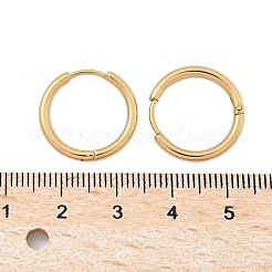 イオンプレーティング（IP）304ステンレススチールハギーフープピアス  低刺激性のイヤリング  316サージカルステンレスピン付き  ゴールドカラー  12ゲージ  19x2mm  ピン：1mm&nbsp;X-EJEW-F111A-19mm-G