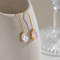 Ohrhänger aus Edelstahl 304 mit Zirkonia für Damen&nbsp;QI4197-2