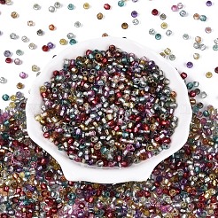 Серебряные подкладке стекло бисер&nbsp;SEED-T007-18A-01