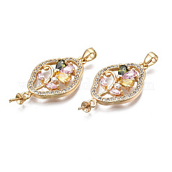 Латунные микропаве красочные кубические циркониевые подвески KK-S356-344-NF