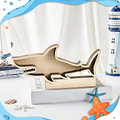 Деревянная витрина в форме акулы&nbsp;DIY-WH0430-991