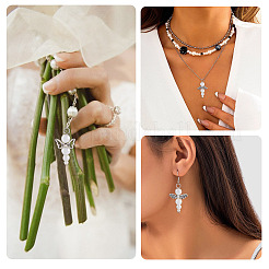 Подвески из стекла и сплавов с жемчугом&nbsp;HJEW-TAC0058