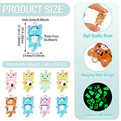 20pcs pendentifs lumineux en résine transparente&nbsp;RESI-TA0005-36