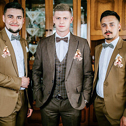 6 шт. 2 стиля шелковая ткань имитация розы бутоньерка и запястный корсаж AJEW-GO0001-30