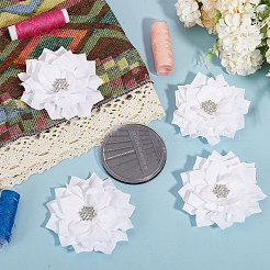 Цветочная шифоновая ткань с аксессуарами из стразов FIND-WH0159-97