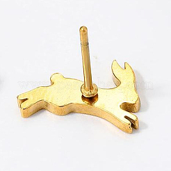 Милые серьги-гвоздики в виде кроликов из нержавеющей стали 201 WF4425