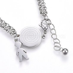 Многорядные браслеты из нержавеющей стали 304 BJEW-G604-01P