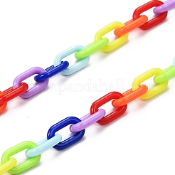 (vente d'usine de fêtes de bijoux) colliers de chaîne de câbles en acrylique personnalisés&nbsp;NJEW-JN02899-01