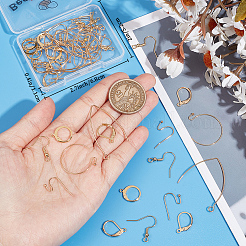 60 шт. 6 стиля фурнитуры для сережек из нержавеющей стали 304 и латуни DIY-BBC0001-79