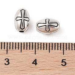 Сплавочные овальные бусины тибетского стиля  FIND-C060-019AS